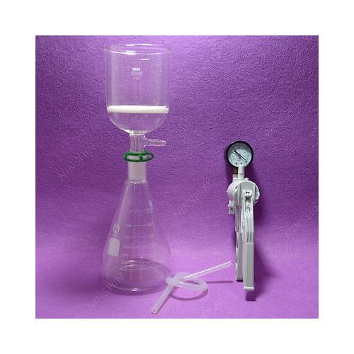 1000ML Filtration Kit [Erlenmeyer Flask+Filter Funnel(3#)+Vacuum Pump]
