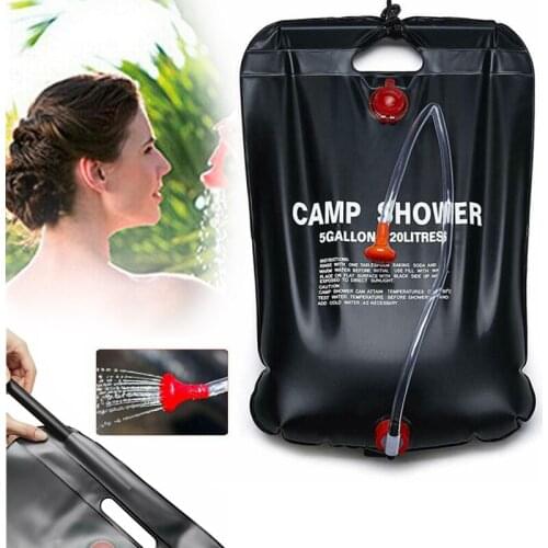 5 Gallon/20L Solar Shower Bag Outdoor Bath Water Bag Camping Sun Compact Heated Water Shower Bags Scrubbing Pool Accessories