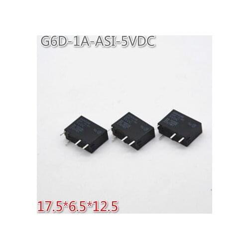 5PCS/LOT 100%Original New Relay G6D-1A-ASI G6D-1A-ASI 5VDC 12VDC 24VDC G6D 1A ASI 4PIN 5A