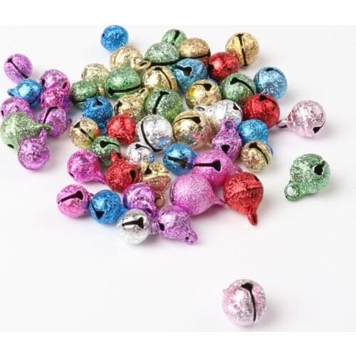 6mm 50pcs Mix color Iron Loose Beads Jingle Bells Christmas Tree Ornamen Decoration Pendants DIY Crafts Party Home Accessories