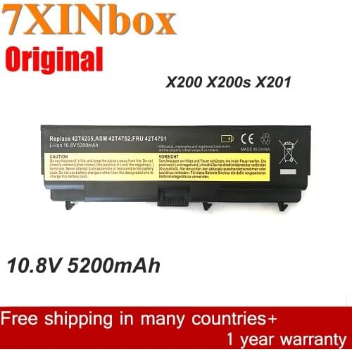 7XINbox 10.8V 5200mAh FRU 42T4534 42T4536 42T4538 Laptop Battery For Lenovo ThinkPad X200 X200s X201 X201i X201s 7454 7455 7458