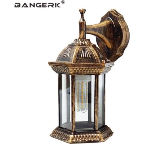 American Outdoor LED Wall Light Sconce Lighting Vintage Waterproof Garden Wall Lamp Fixtures Porch Balcony Aisle Luminaire