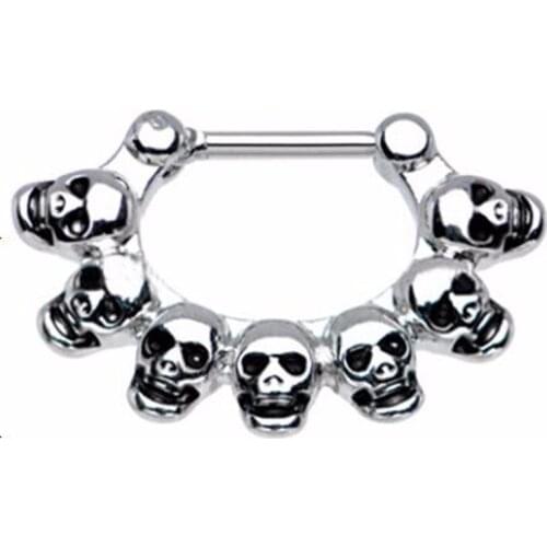 Free shipping Nose Hoop Nose Rings Daith septum Skull Stainless Steel Tragus rings Piercing Body Jewelry Nose Hanger