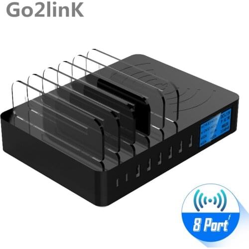 Fast Wireless Charger For Iphone Samsung Quick Charger Multi USB 3.1 Ports Charging Dock Station Desk Phone Organizer Multiple