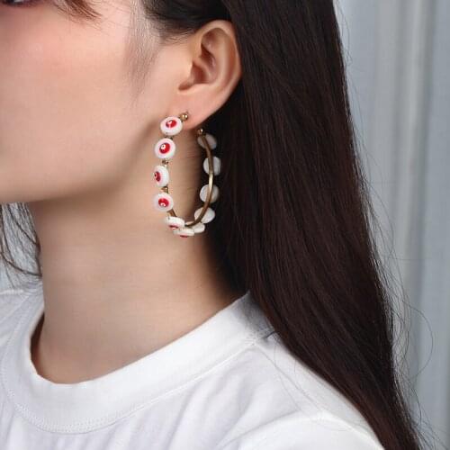 Bohemian earrings shell for women big drop earrings eye stainless steel womens earrings beach vacation summer holiday