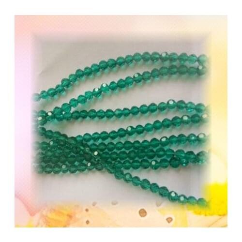 DIY Beads 3mm 4mm Peacoke Green Crystal 32 Faceted Ball beads glass beads for jewerly making