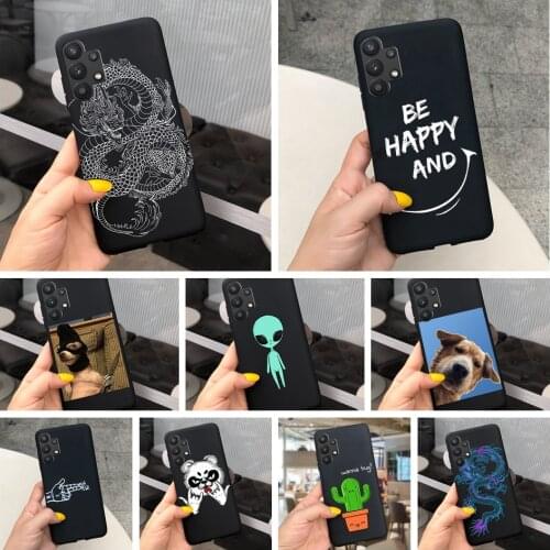 Case for Samsung A32 Case Black COOL Liquid Silicone Back Cover For Samsung Galaxy A32 5G Cases A 32 SM-A325F 2021 Fashion Coque