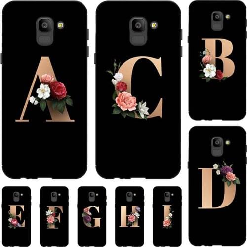 For Samsung Galaxy J6 2018 J600 J600F Galaxy J6 Plus 2018 J610f Case Cute Lovely Cartoon Pattern Flowers Black Letters Cover