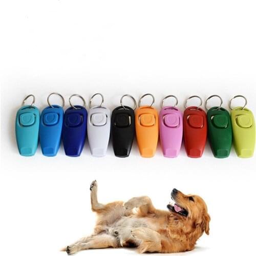 Combo Dog Clicker & Whistle - Training,Pet Trainer Click Puppy with Guide,With Key Ring
