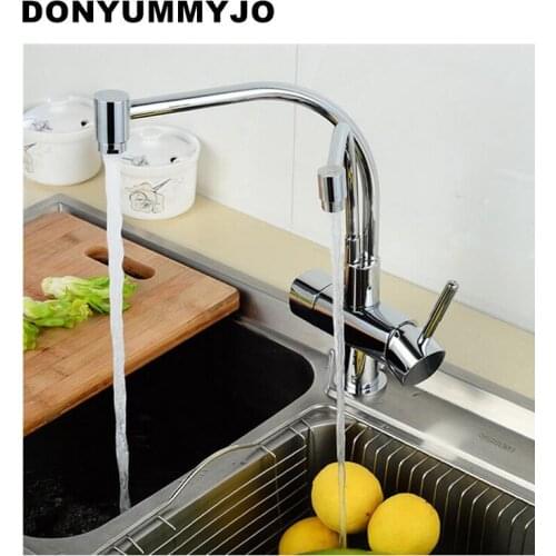 DONYUMMYJO New Arrival Kitchen Faucet Deck Mounted Mixer Tap 360 Degree Rotation with Water Purification Features mixer