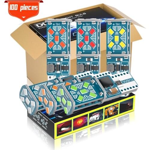 DXZ 100PCS W5W T10 LED Bulbs Canbus 15SMD 12V 6000K 2016 194 168 LED Car Interior Map Dome Lights Parking Light Auto Signal Lamp