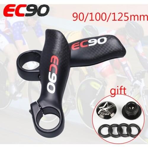 EC90 22.2 Carbon Fiber MTB Bicycle Handlebar Bar Ends 90/125mm Ergonomic 3K MTB Handlebar Bar End Bicycle Accessories 1pair
