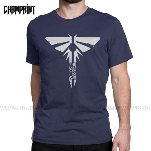 Firefly The Last Of Us Men T Shirts Ellie Fireflies Joel Tlou Video Game Vintage Tee Shirt Short Sleeve T-Shirts Cotton Gift