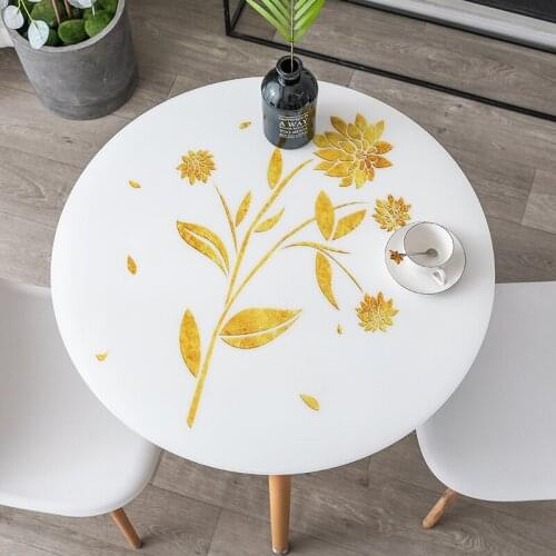 Odorless soft glass PVC plastic Round tablecloth Oilproof Waterproof dining table protector deco cover custom table mat 1.5mm