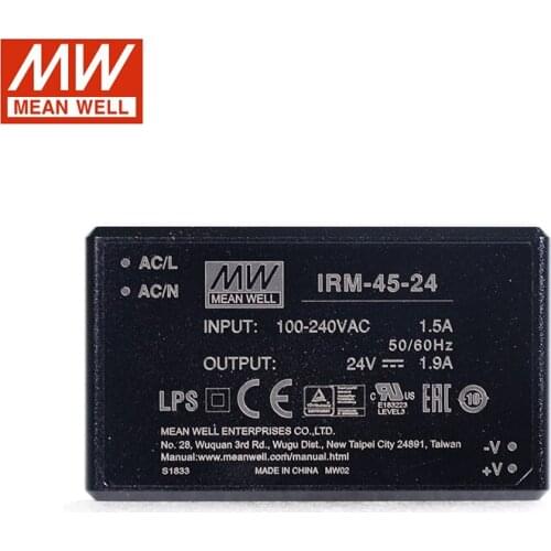 MEAN WELL IRM-45-48 45W PCB assemble Encapsulated Power Module 110V/220V AC to 48V DC 0.94A 45W Meanwell Module Power Supply