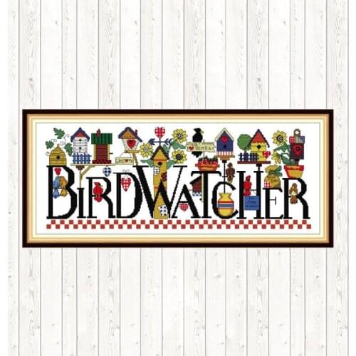 Birdwatcher Patterns Cross Stitch Kits 11CT Printed Fabric 14CT Canvas Counted Cross Stitch for Embroidery Kits Needlework Kits