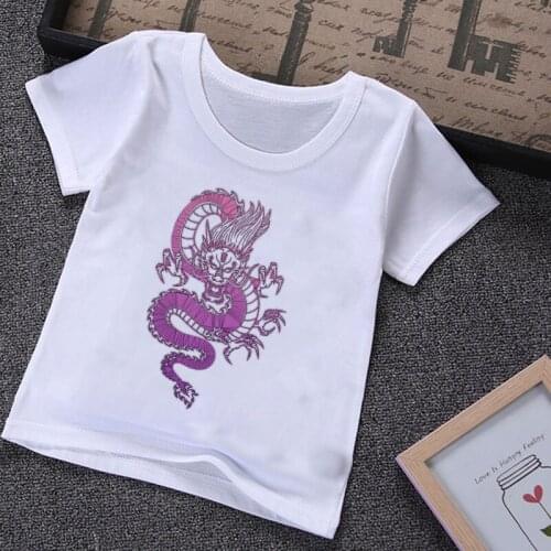 New 2020 Summer Hipster Cool Dragon Retro Design Girls Clothes Crew Neck Girl Tshirt Boys T Shirts Harajuku Unisex Kids T Shirt