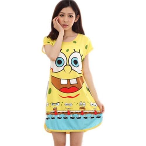 2017 New Arrival Fashion Women Nightgown,Hot Sale For ladies for summer Cartoon girl Sleepwears AW8327