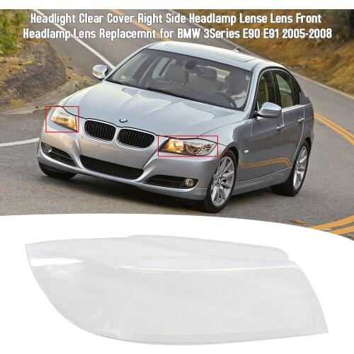 One Pair Car Styling Headlight Clear Cover Headlamp Lense Lens Front Headlamp Lens Replacemnt for BMW 3Series E90 E91 2005-2008
