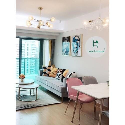 Louis Fashion Office Chairs Small Huxing Three-person Provincial Spatial Furnishing Wedding Garment Shop Double Fabric