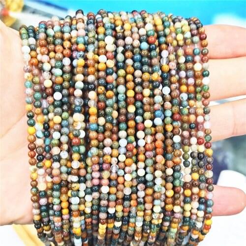 Wholesale 710pcs Natural Ocean Jaspers Beads Smooth Round Loose Stone Beads Jewelry DIY Making Bracelet Earring Accessories 3mm