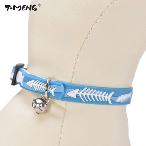 T-MENG Cats Puppy Collar for Chihuahua Pet Cat Collars With Bell For Pet Elestic Adjustable Collar For Small Dog Pet Products