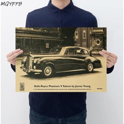 Vintage car Kraft Paper Poster Home Room Wall Decoration Painting Core 50.5x35cm