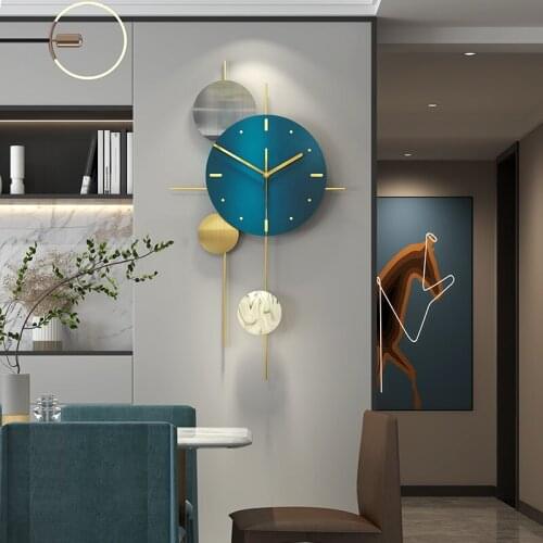 Simple modern wall clock living room household fashion Nordic decorative personality art wall clock creative silent clock