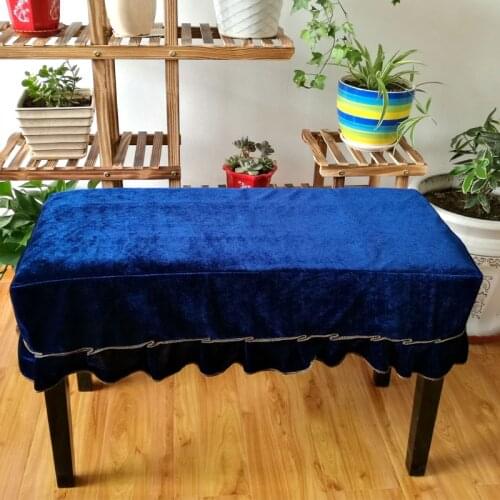 Anti Dust Pleuche Piano Stool Cover Piano Chair Stool Seat Covers Piano Bench Cover Pleated Slipcover Chair Protector