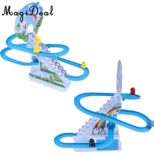 Playful Educational Penguin Slide Race Set Improved Version Playset with Flashing Lights Music Electric Climb Stairs Track Toys