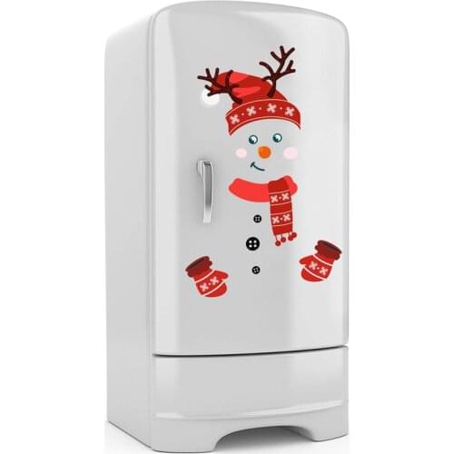 Christmas Wall Sticker Xmas Window Sticker Snowman Refrigerator Stickers Merry Christmas Feliz For Home 2022 Happy New Year