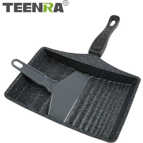 TEENRA Wave Bottom Maifanite Stone Egg Rolling Pan Non-stick Egg Frying Pan Bacon Hot Dog Eggs Maker For Breakfast Kitchen Tools