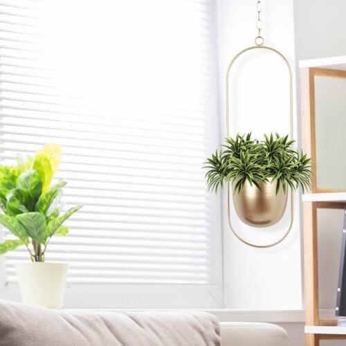 Iron Hanging Flower Pot Hanging Planter Basket Swinging Flower Basket Wall Hanging Plant Pot Home Garden Balcony Decoration