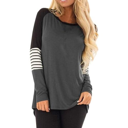 Women Stripe Print T Shirt Girl Harajuku Korean Style Graphic Tops 2021 Casual Long Sleeve Loose Female T-shirt,drop Ship #T2P