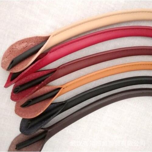 1Pair 47cm Bag Strap Genuine Leather Bag Handle Rope Bags for DIY Handbag Accessories Round Ears Women Handbag Handles Buckles