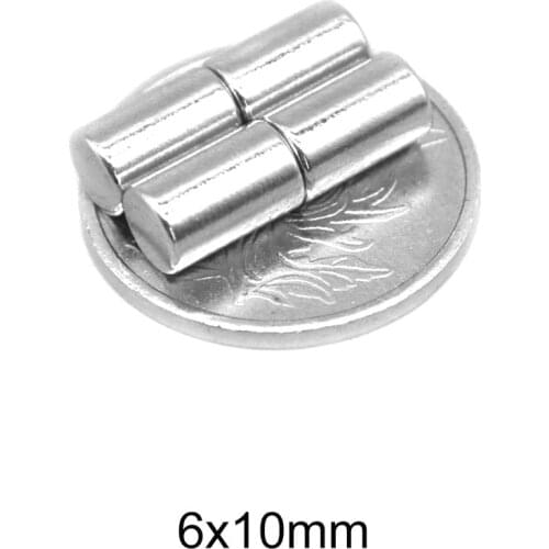 10~200PCS 6x10 Minor strong Search Magnet Diameter 6mm x 10mm Bulk Small Round Magnet 6x10mm Thinck Disc Neodymium Magnet 6*10