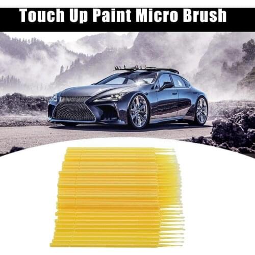 100pcs 1.0mm Disposable Micro Applicator For Automotive Set Brush Yellow Cleaning Paint Repair Paint Chip Micro Gap Car Too F1B5
