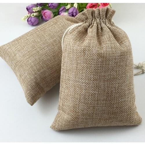 7*9cm 1000pcs Drawstring Sack Gift Bags Jute Packaging Display Jewelry Pouches Gift Bag Wedding Packing Bags Travel Storage Bag