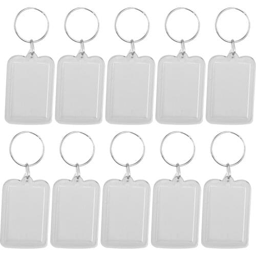 100x Photo Frame Keychain Blank Clear Acrylic Personalized Key Rings Souvenir DIY
