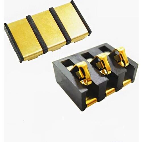 3pin Spring Compression Contact Pitch 4.25mm Female 4.0mm Male Connector Surface Mount Rechargeable Battery Connector