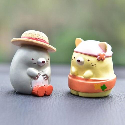 8PCS/Set Car Cartoon Mini Doll Ornaments Interior Accessories Auto Panel Creative Decoration Lovely Girl Desktop Toys