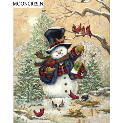 Diamond Mosaic Embroidery Snowman Needlework Diy Diamond Painting Birds Cross Stitch Full Rhinestone Of Picture Decoration Home