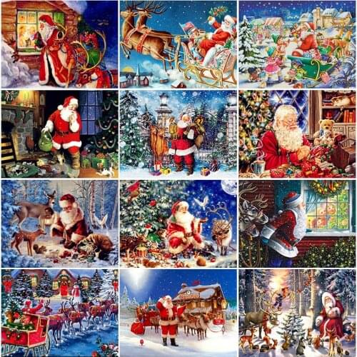 Diamond Painting Christmas icon diamond embroidery Diamonds Picture Full Square Drill Diamond embroidery by photo elderly gifts