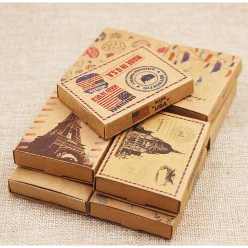 Dreamcatcher paper gift box Diy handmade candy favor package box UK/USA country signal gift package box 12pcs +12pc inner card