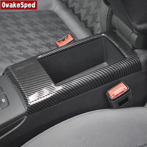 Carbon Fiber Color Interior Armrest Box Panel Cover Trim For Audi A3 8V 2013-2019 Car Interior Decorative Accessories