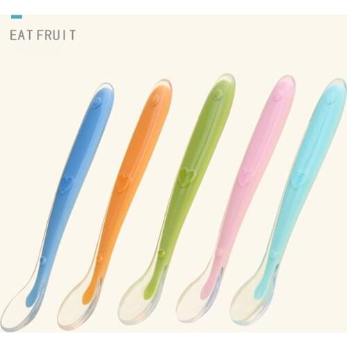 Baby Spoons Feeding Dishes Tableware for Children Flatware Cutlery Colher Spoon Silicone Tools-for-patchwork Lot Soup Ladle