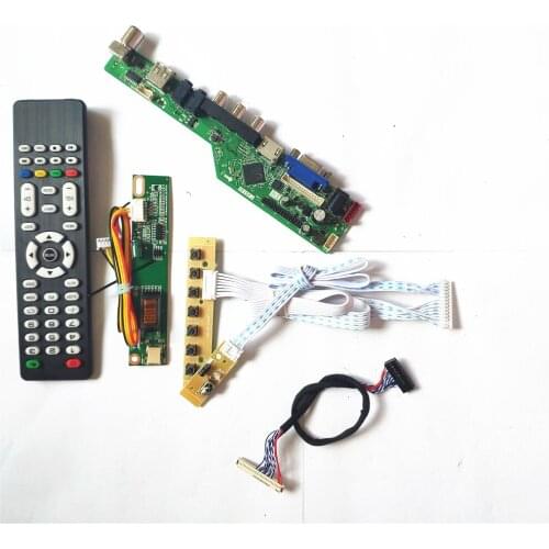 For LP141WX1-TLE3/TLE6 keyboard+Remote+Inverter HDMI-compatible VGA USB AV RF LCD panel T.V56 card board LVDS 1CCFL 30Pin
