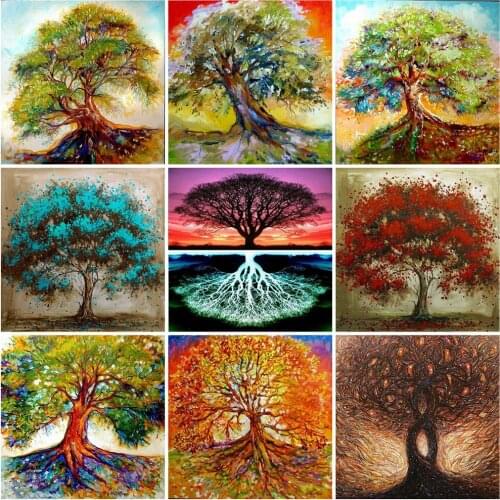 Evershine 5D DIY Diamond Embroidery Sale Landscape Needlework Diamond Painting Tree Mosaic Pictures Of Rhinestones Crafts Kit