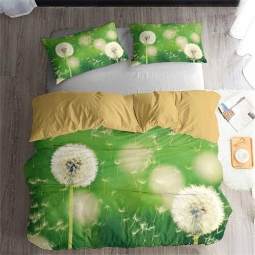 HELENGILI 3D Bedding Set Dandelion Print Duvet cover set bedclothes with pillowcase bed set home Textiles #XH-24