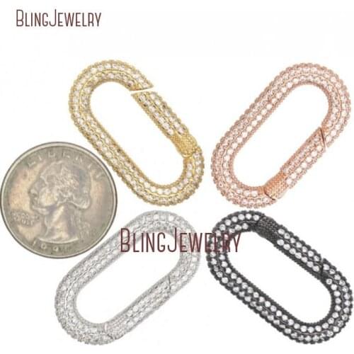 Oval Carabiner Spring Belt Clip Key Chain Zircon Belt Strap for Jewelry Making FC32995